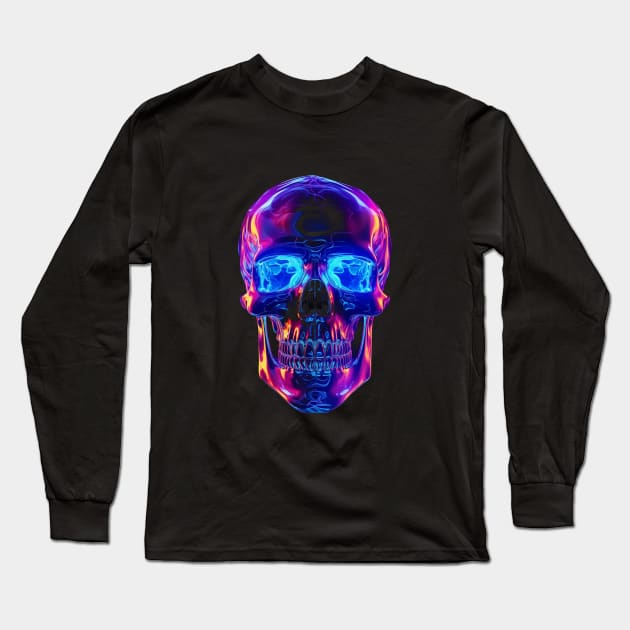 LSD Skull Trippy Long Sleeve T-Shirt by difrats